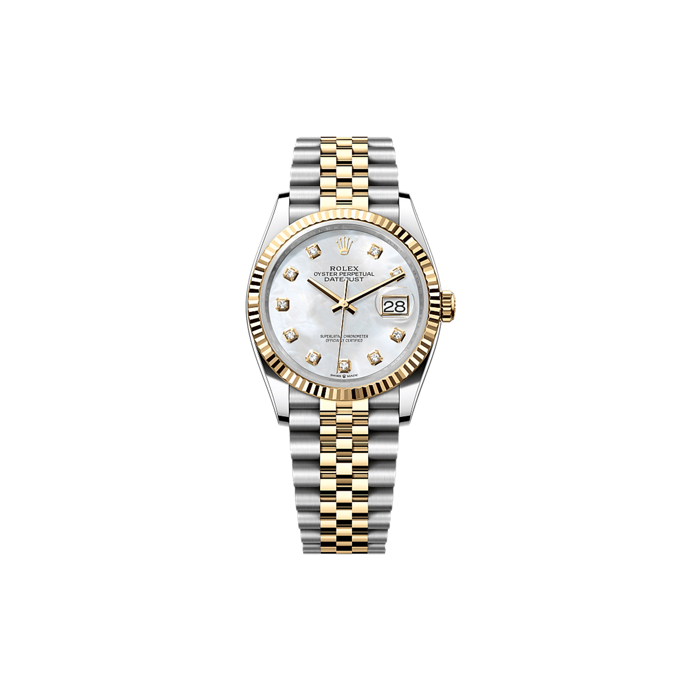 ROLEX DATEJUST 36 OYSTER, 36 MM, OYSTERSTEEL AND YELLOW GOLD WATCH 126233