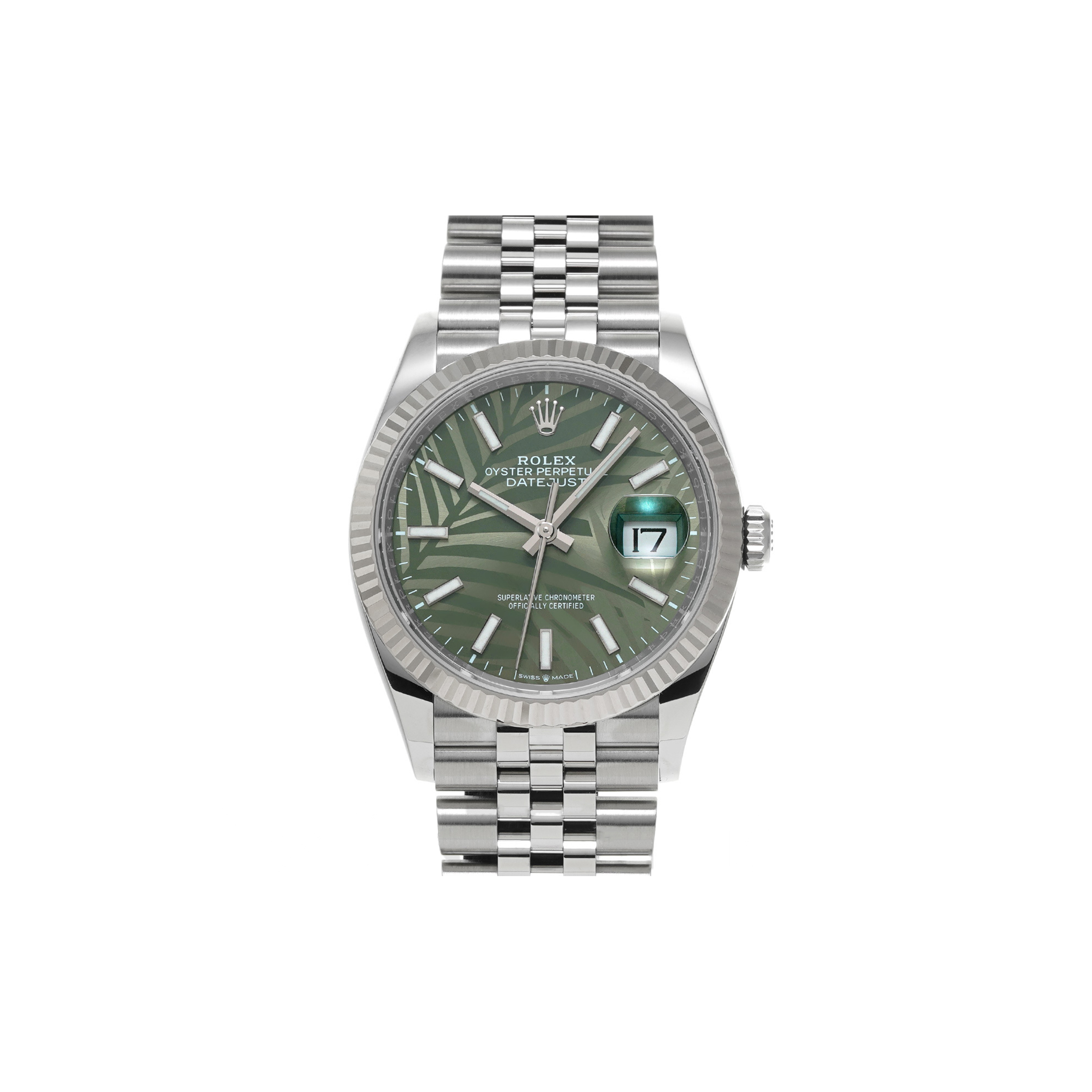 ROLEX DATEJUST OLIVE GREEN PALM THEME 41MM WATCH 126234-0047 ROLEX DATEJUST OLIVE GREEN PALM THEME 41MM WATCH 126234-0047