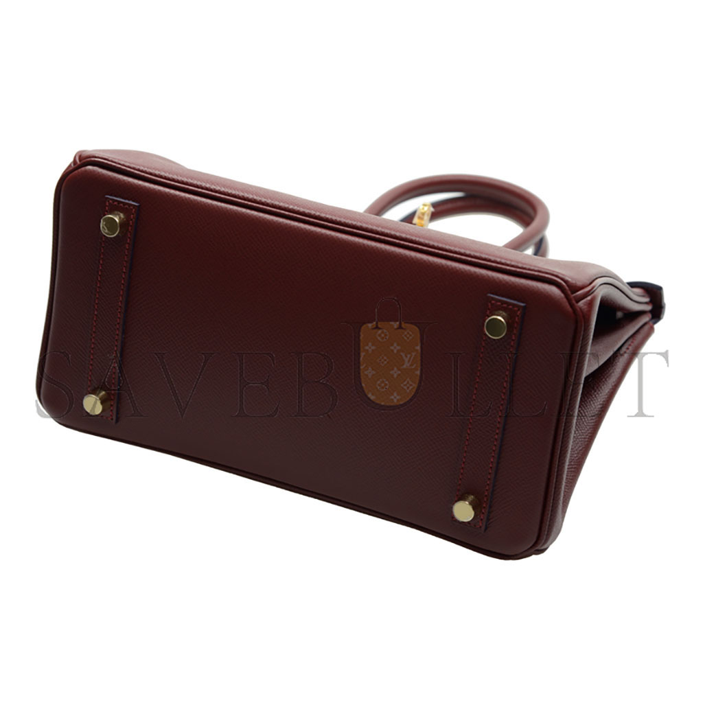 HERMES MASTER BIRKIN 25 TOGO LEATHER BURGUNDY GOLD BUCKLE BAG BK2555EPGP (25*20*13cm)