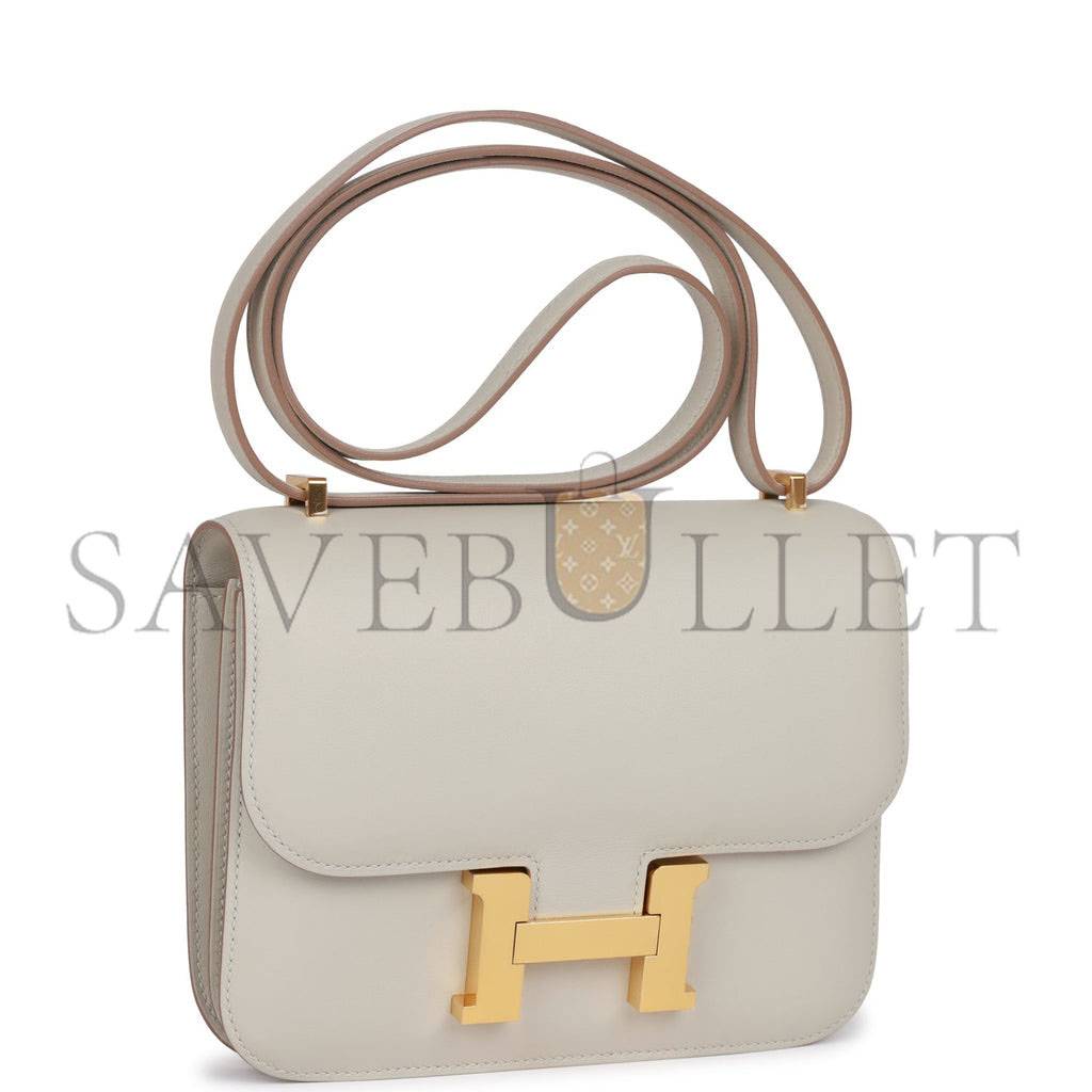 HERMES CONSTANCE 18 GRIS PERLE SWIFT GOLD HARDWARE (18cm)