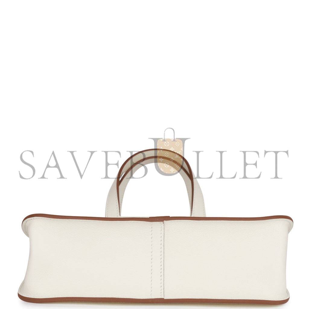 HERMES HALZAN 25 WHITE EVERCOLOR GOLD HARDWARE (25cm)