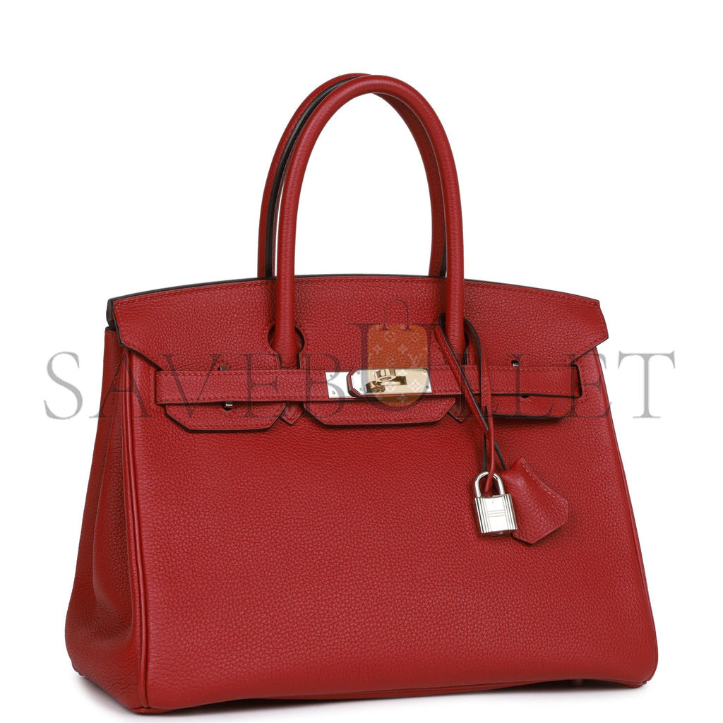 HERMES BIRKIN 30 ROUGE IMPERIAL TOGO PALLADIUM HARDWARE (30cm)