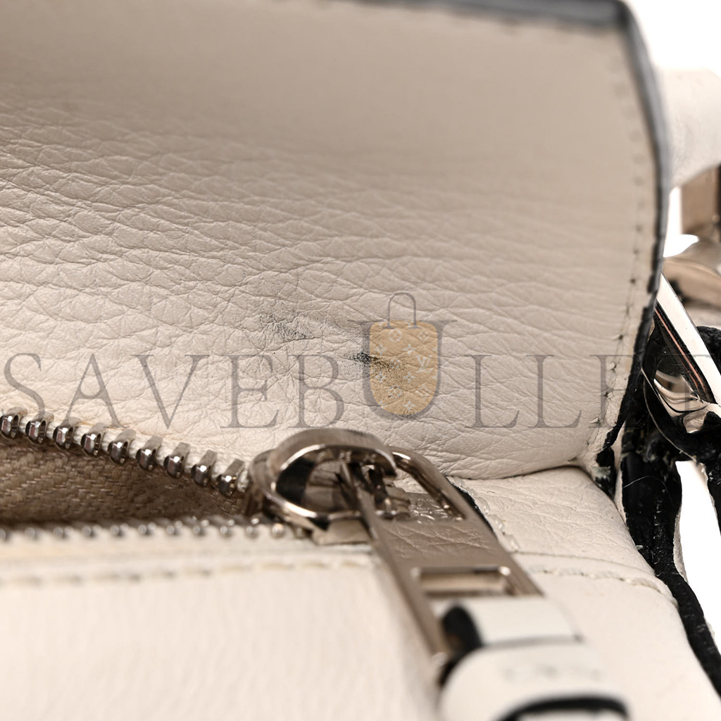 LOEWE GRAINED CALFSKIN SMALL PUZZLE BAG WHITE (24*16.5*10.5cm)