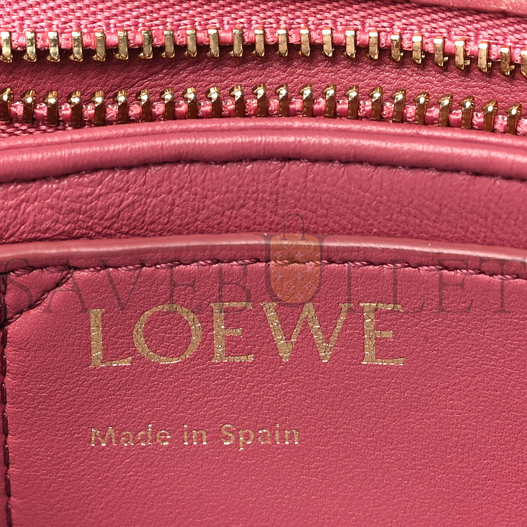 LOEWE LAMBSKIN GOYA PUFFER BAG PLUMROSE (23*18*10cm)