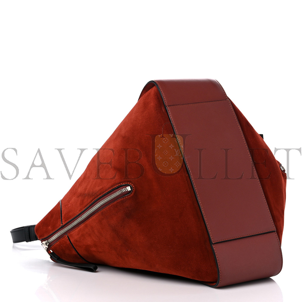 LOEWE CALFSKIN SUEDE HAMMOCK SHOULDER BAG RED (27*24*13cm)