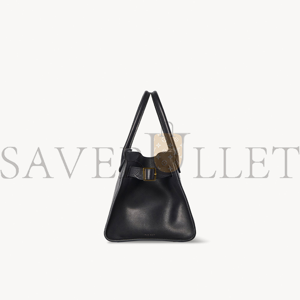 THE ROW SOFT MARGAUX 10 BAG IN LEATHER BLACK W1190L72BLSG (25*18*19cm)