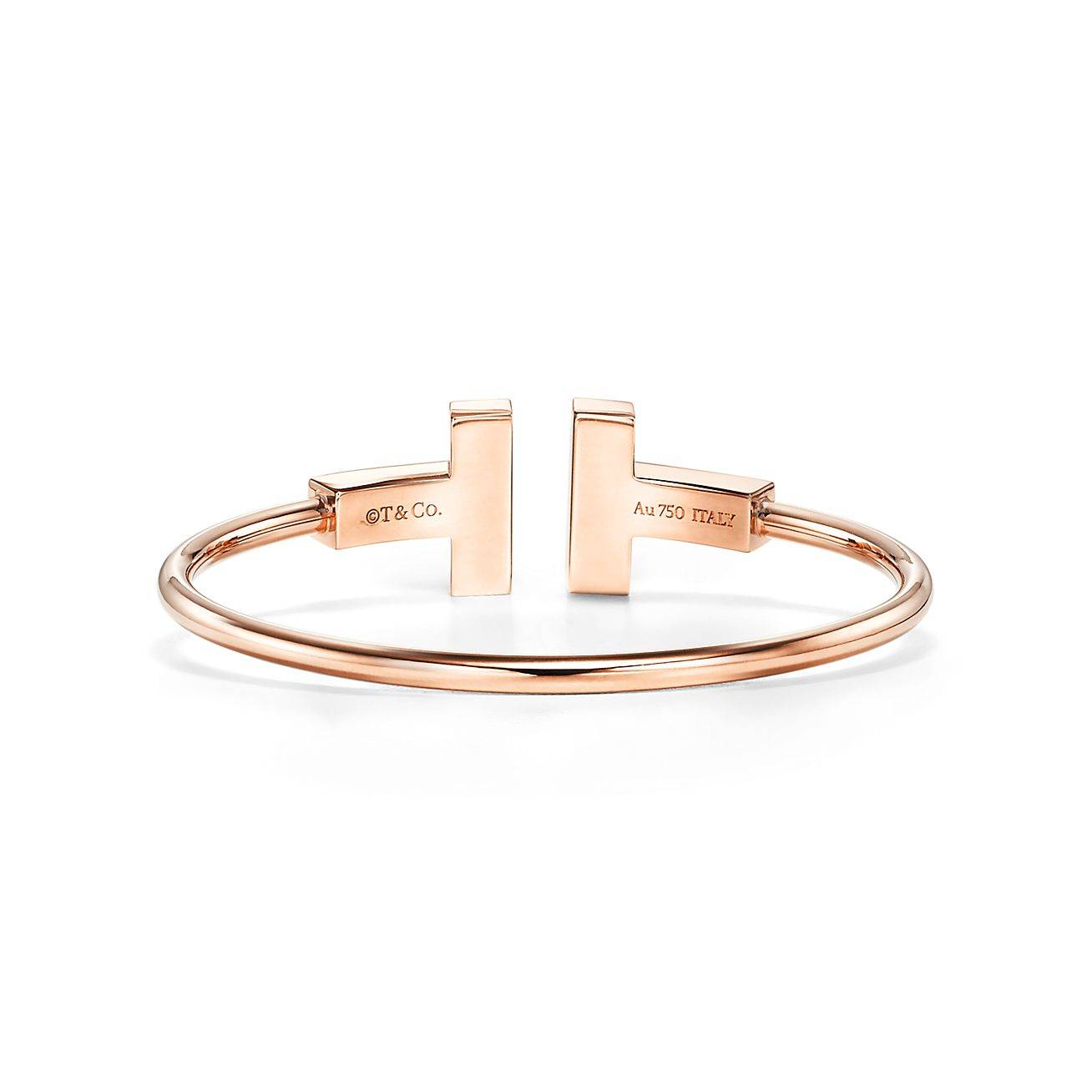 TIFFANY T WIRE BRACELET IN ROSE GOLD WITH MOTHER-OF-PEARL, WIDE