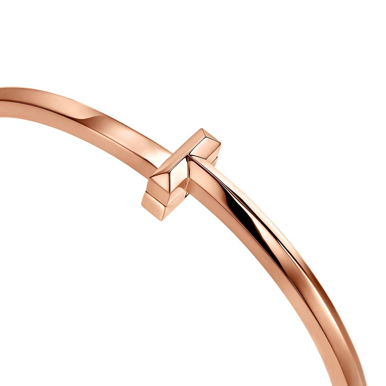 TIFFANY T T1 HINGED BANGLE IN ROSE GOLD, NARROW