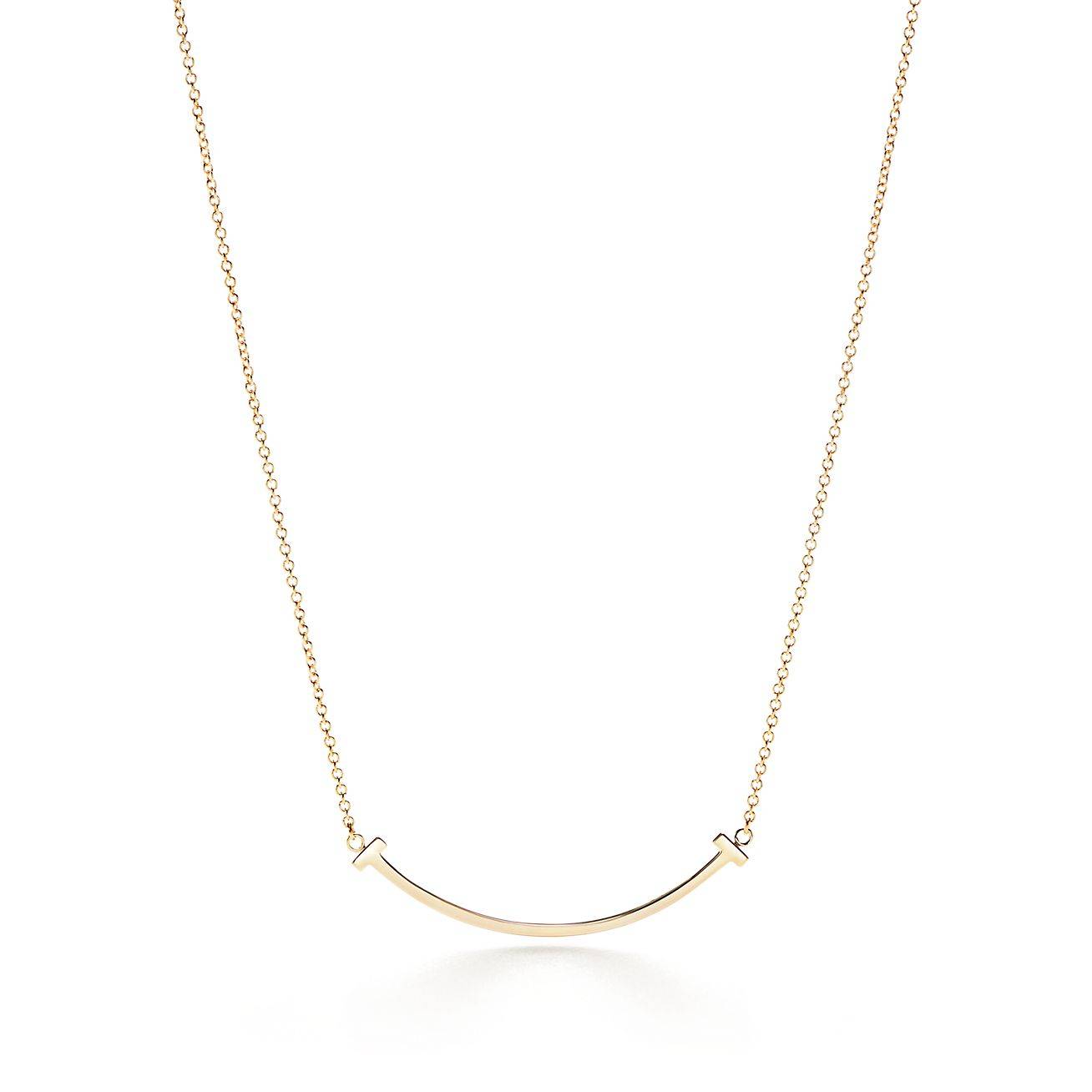 TIFFANY T SMILE PENDANT IN YELLOW GOLD, SMALL