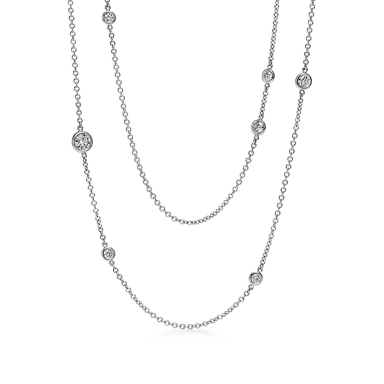 TIFFANY  ELSA PERETTI® DIAMONDS BY THE YARD® SPRINKLE NECKLACE IN PLATINUM WITH DIAMONDS