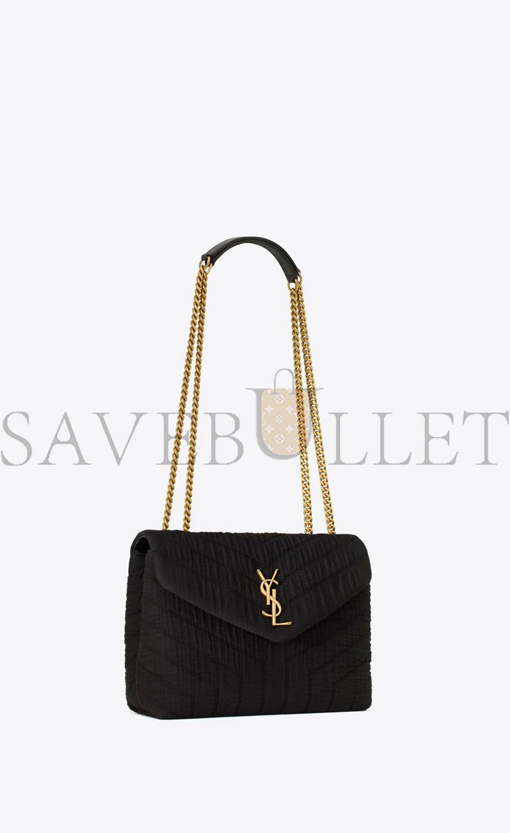 YSL LOULOU SMALL IN QUILTED &QUOT;Y&QUOT; COTTON 494699FABQ91000 (23*17*9cm)