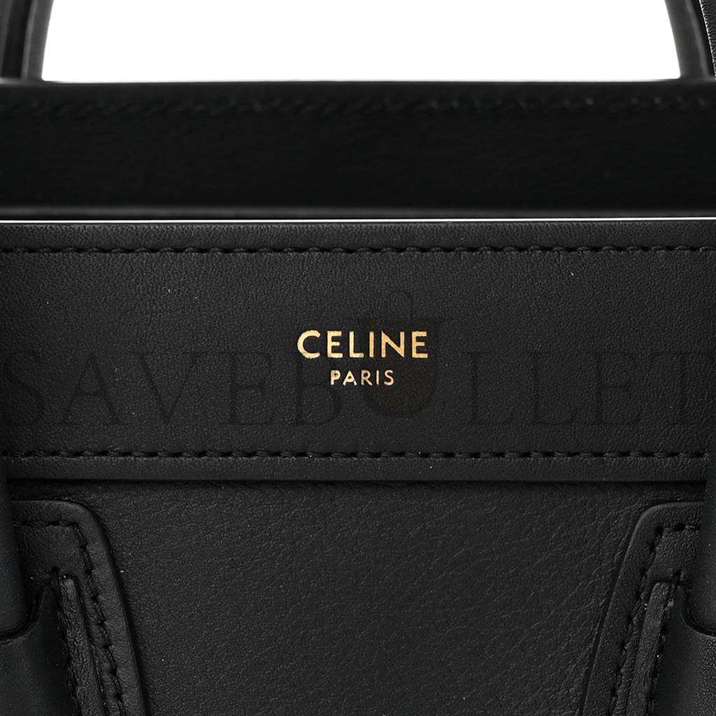 CELINE SMOOTH CALFSKIN NANO LUGGAGE BLACK (20*20*10cm)