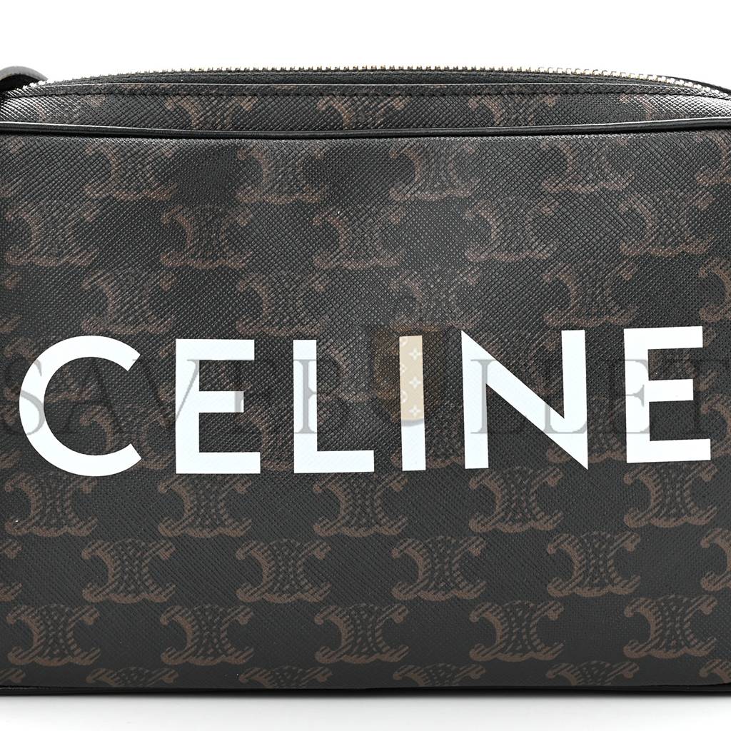 CELINE TRIOMPHE CANVAS MEDIUM MESSENGER BAG BLACK (23*15*5cm)