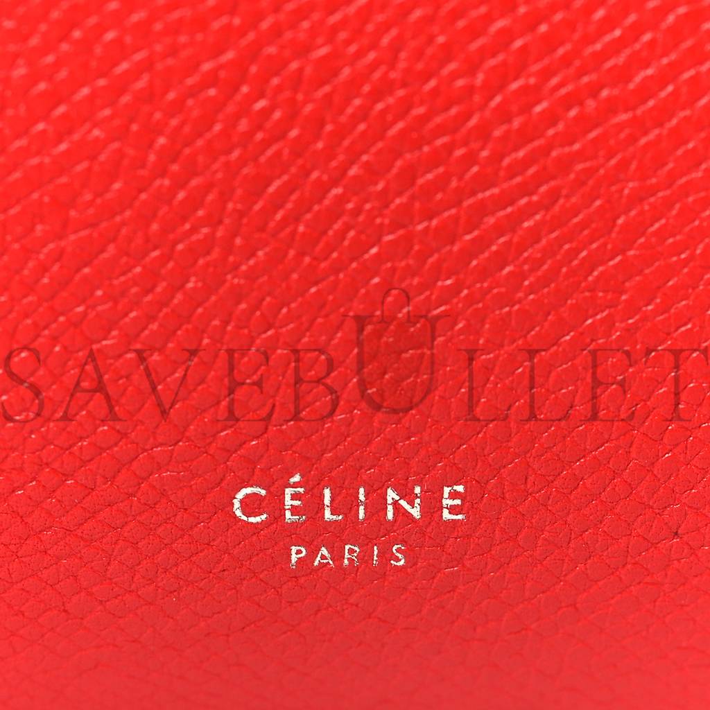 CELINE BABY GRAINED CALFSKIN MICRO BELT BAG COQUELICOT (24*19*14cm)