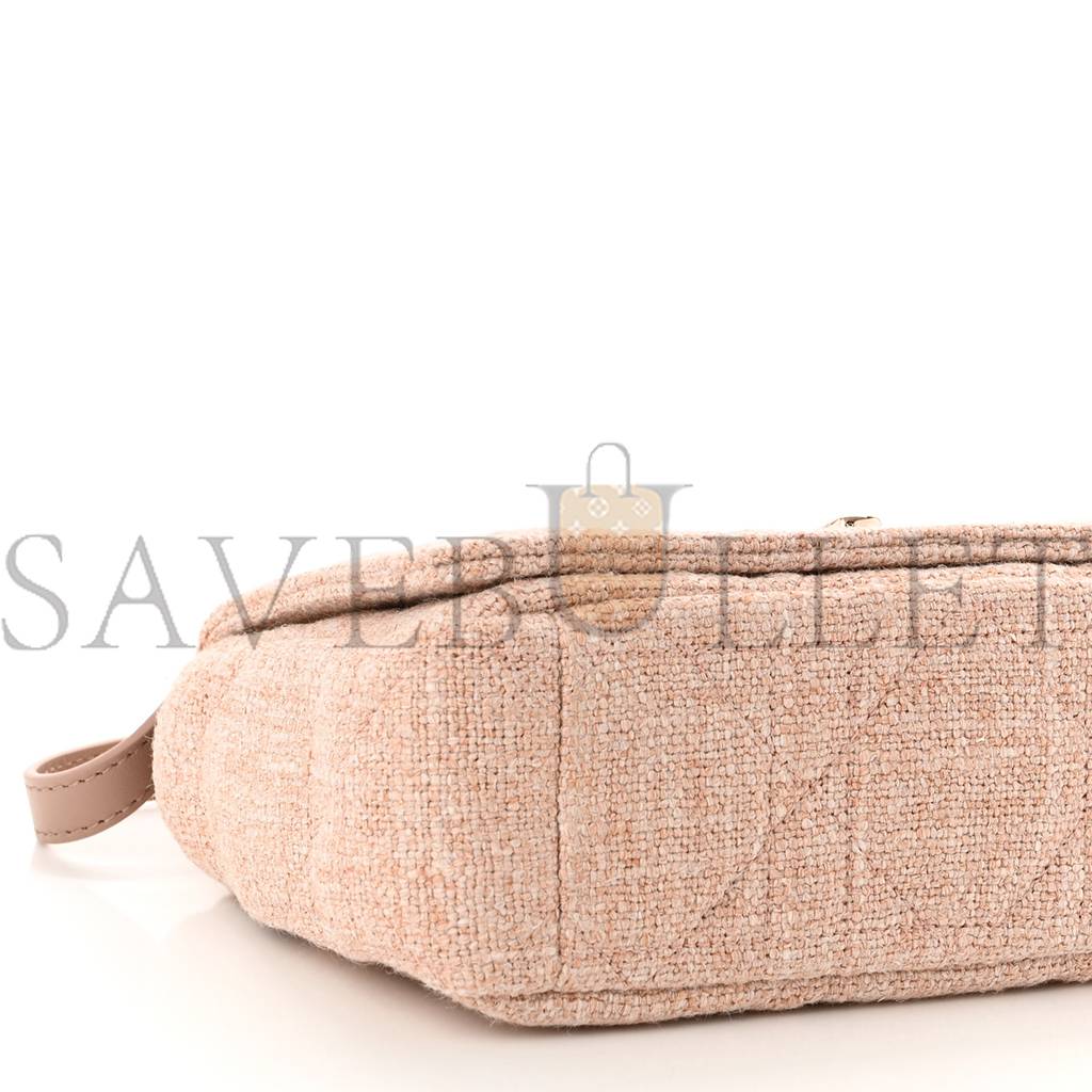 DIOR LINEN MACROCANNAGE SMALL CARO BAG ROSE (19*12*7.6cm)