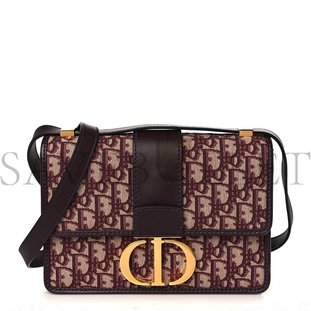 DIOR OBLIQUE 30 MONTAIGNE FLAP BAG BURGUNDY (24*17*6.4cm)