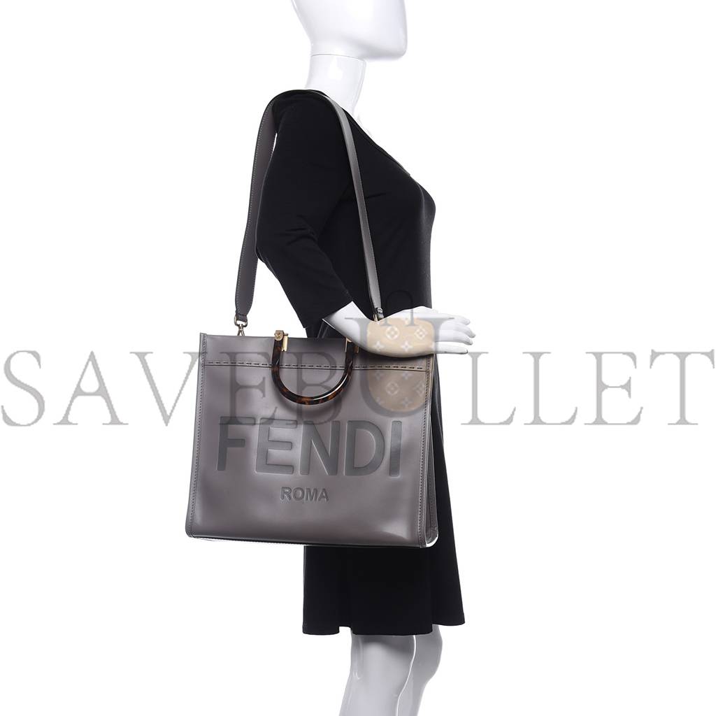 FENDI VITELLO KING PLEXIGLASS MEDIUM FENDI SUNSHINE SHOPPER TOTE MOON (36*30*16cm)